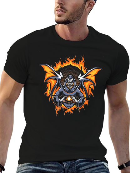Fiery Demon Graphic T-Shirt - Dark Magic Design