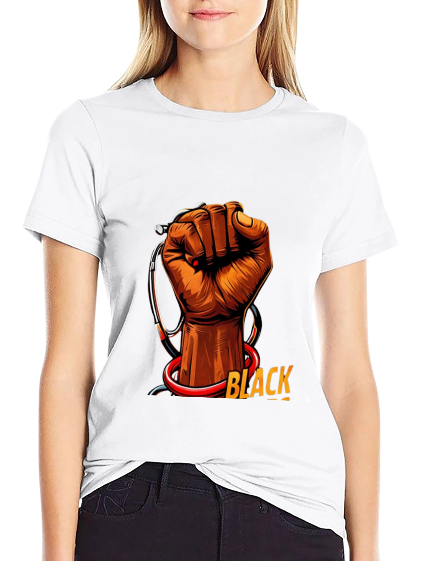 Black Health Provider Fist Graphic Tee