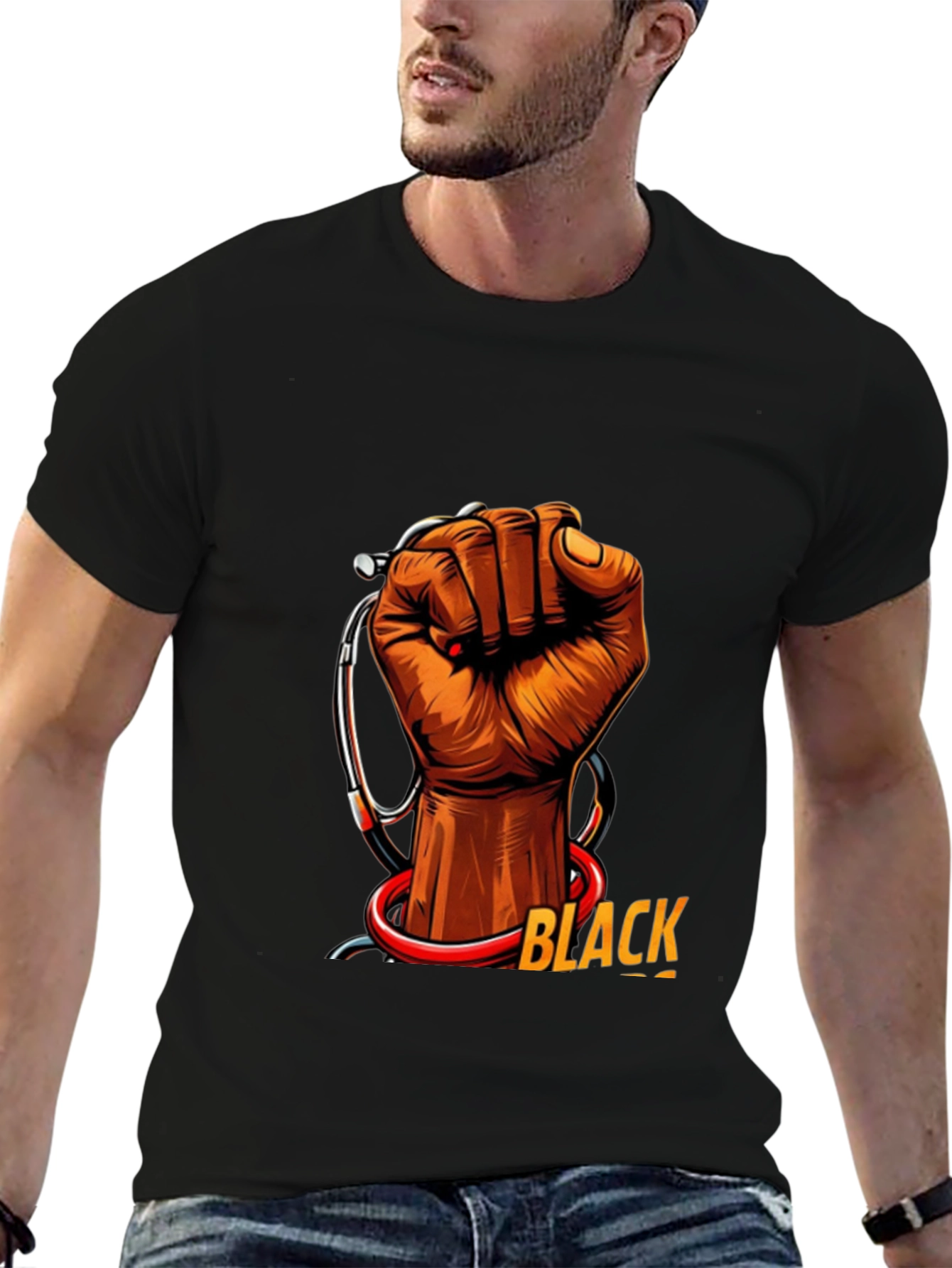 Black Health Provider Fist Graphic Tee