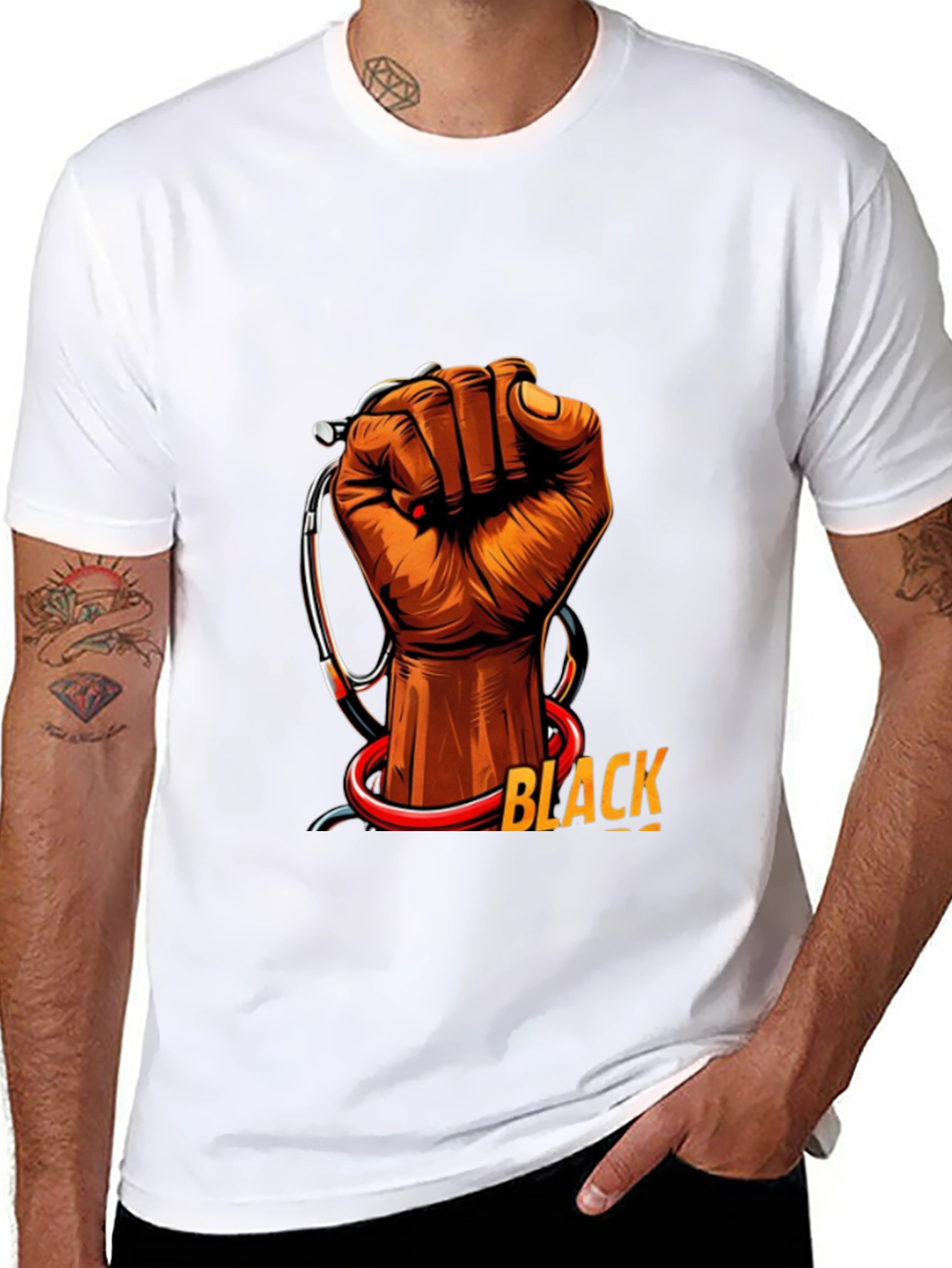 Black Health Provider Fist Graphic Tee
