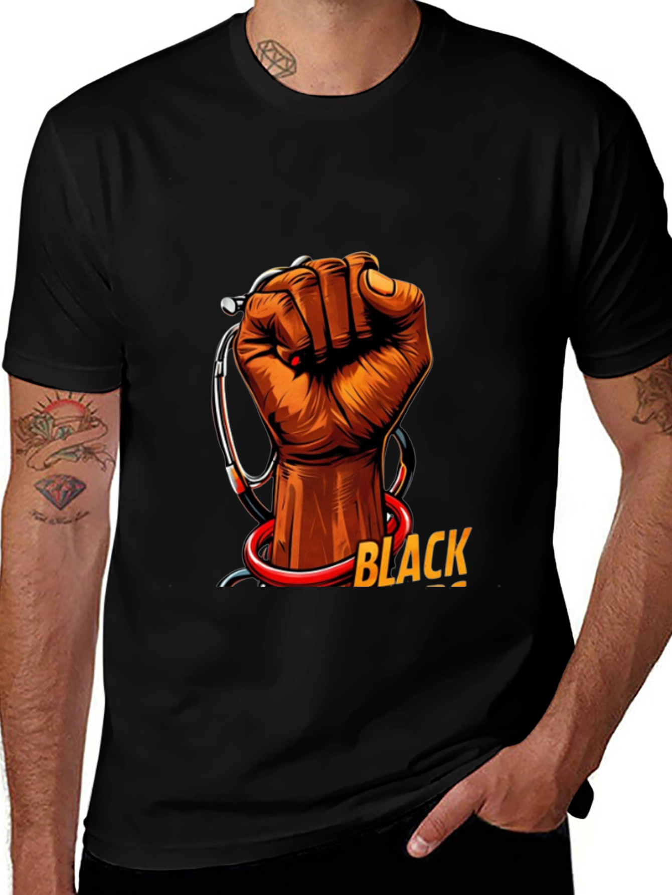 Black Health Provider Fist Graphic Tee
