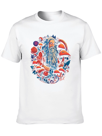 Wizard & Mushroom T-Shirt - Whimsical Graphic Tee