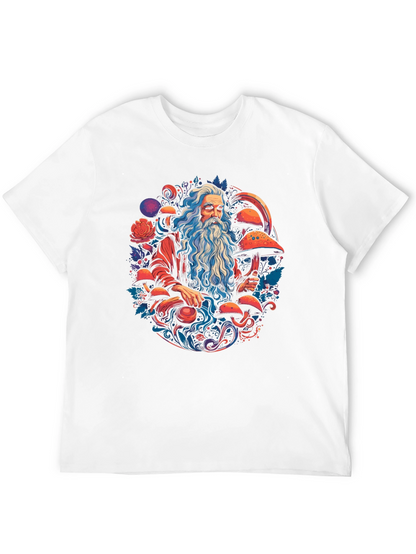 Wizard & Mushroom T-Shirt - Whimsical Graphic Tee