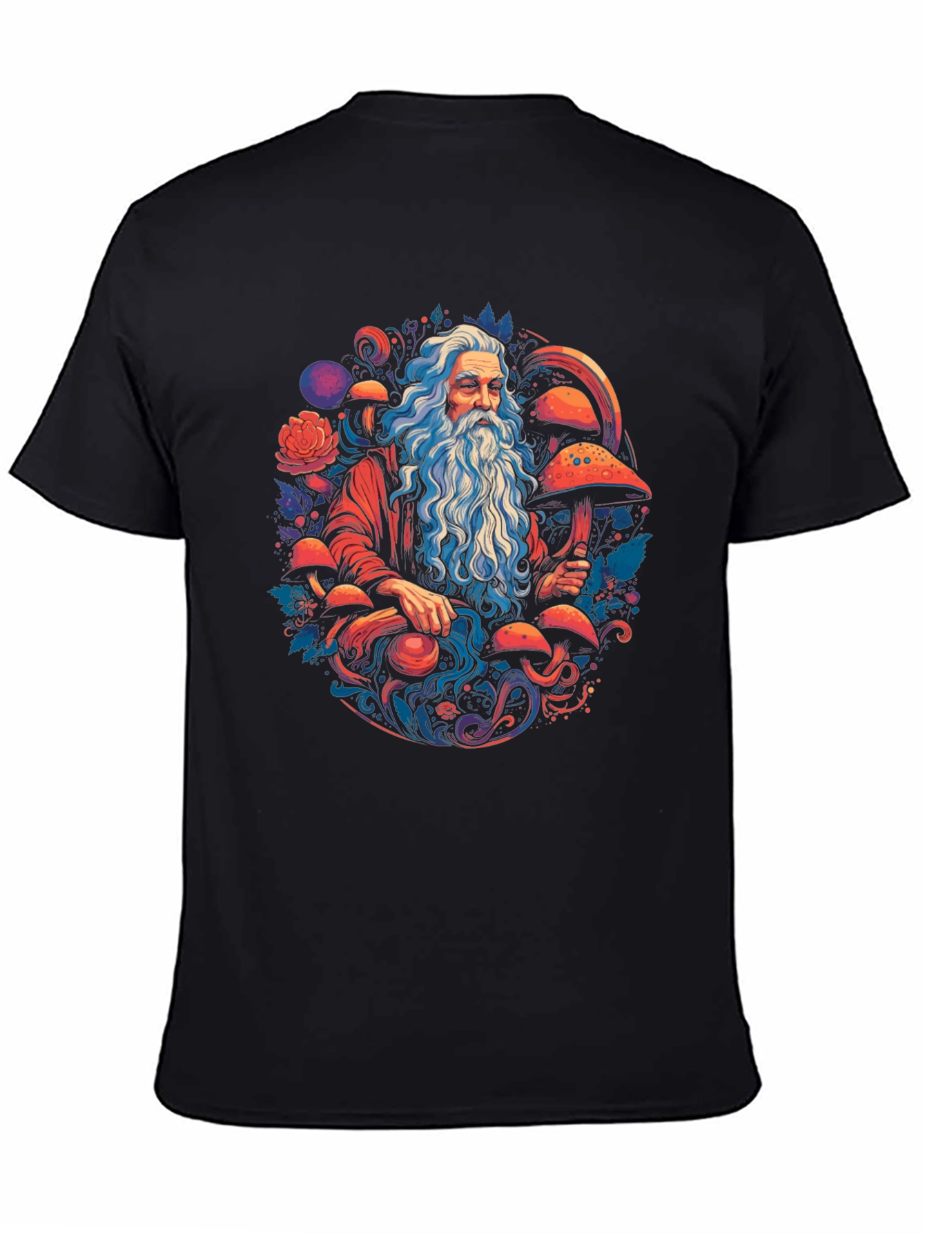 Wizard & Mushroom T-Shirt - Whimsical Graphic Tee