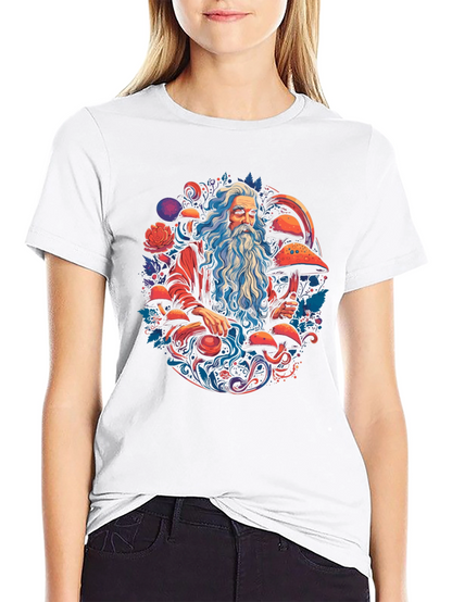 Wizard & Mushroom T-Shirt - Whimsical Graphic Tee