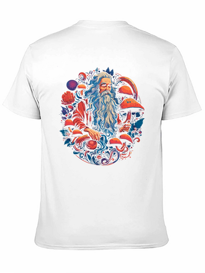 Wizard & Mushroom T-Shirt - Whimsical Graphic Tee