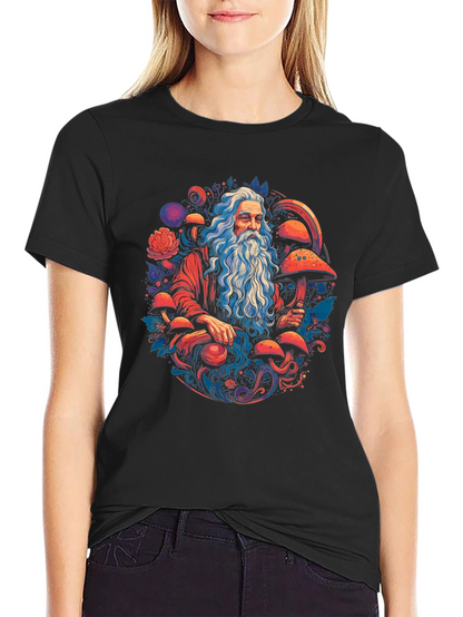 Wizard & Mushroom T-Shirt - Whimsical Graphic Tee