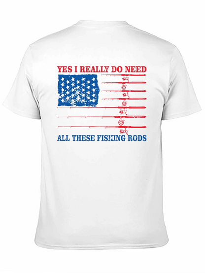 Fishing Rods USA Flag Graphic Tee