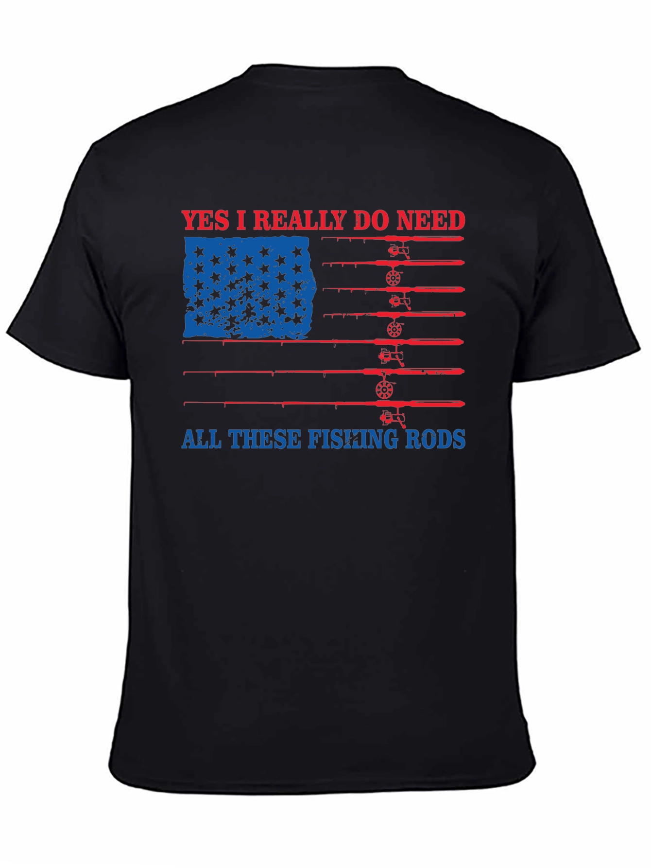 Fishing Rods USA Flag Graphic Tee