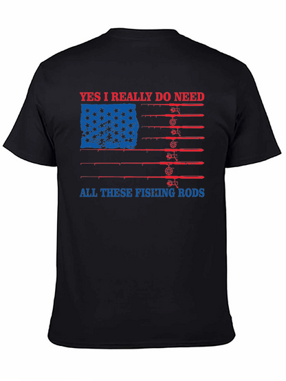 Fishing Rods USA Flag Graphic Tee