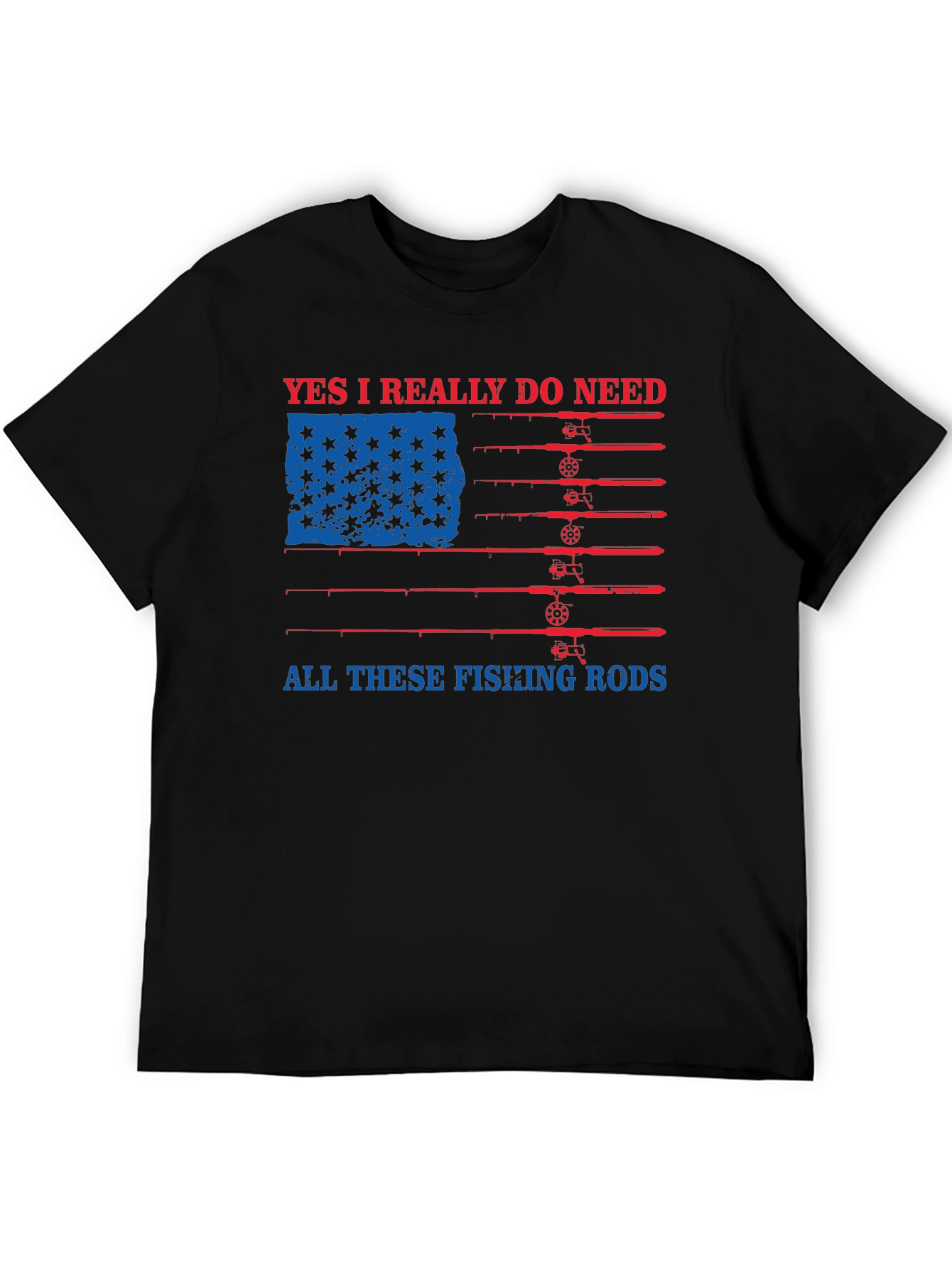 Fishing Rods USA Flag Graphic Tee