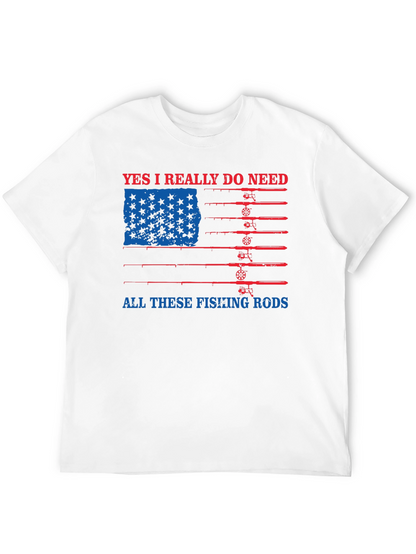 Fishing Rods USA Flag Graphic Tee