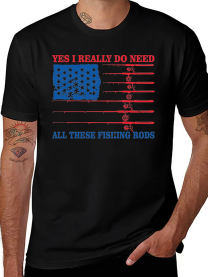 Fishing Rods USA Flag Graphic Tee