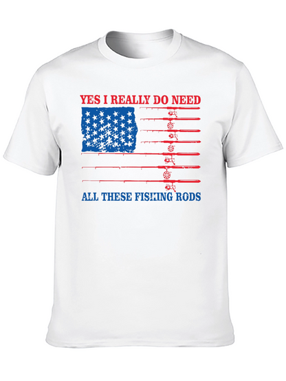 Fishing Rods USA Flag Graphic Tee