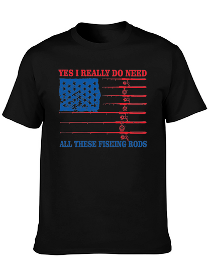 Fishing Rods USA Flag Graphic Tee