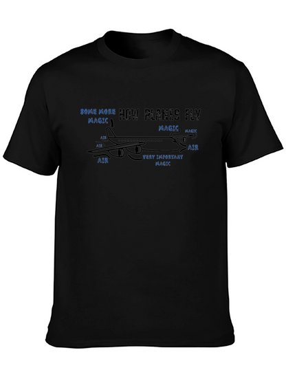 How Planes Fly Magic Black T-Shirt