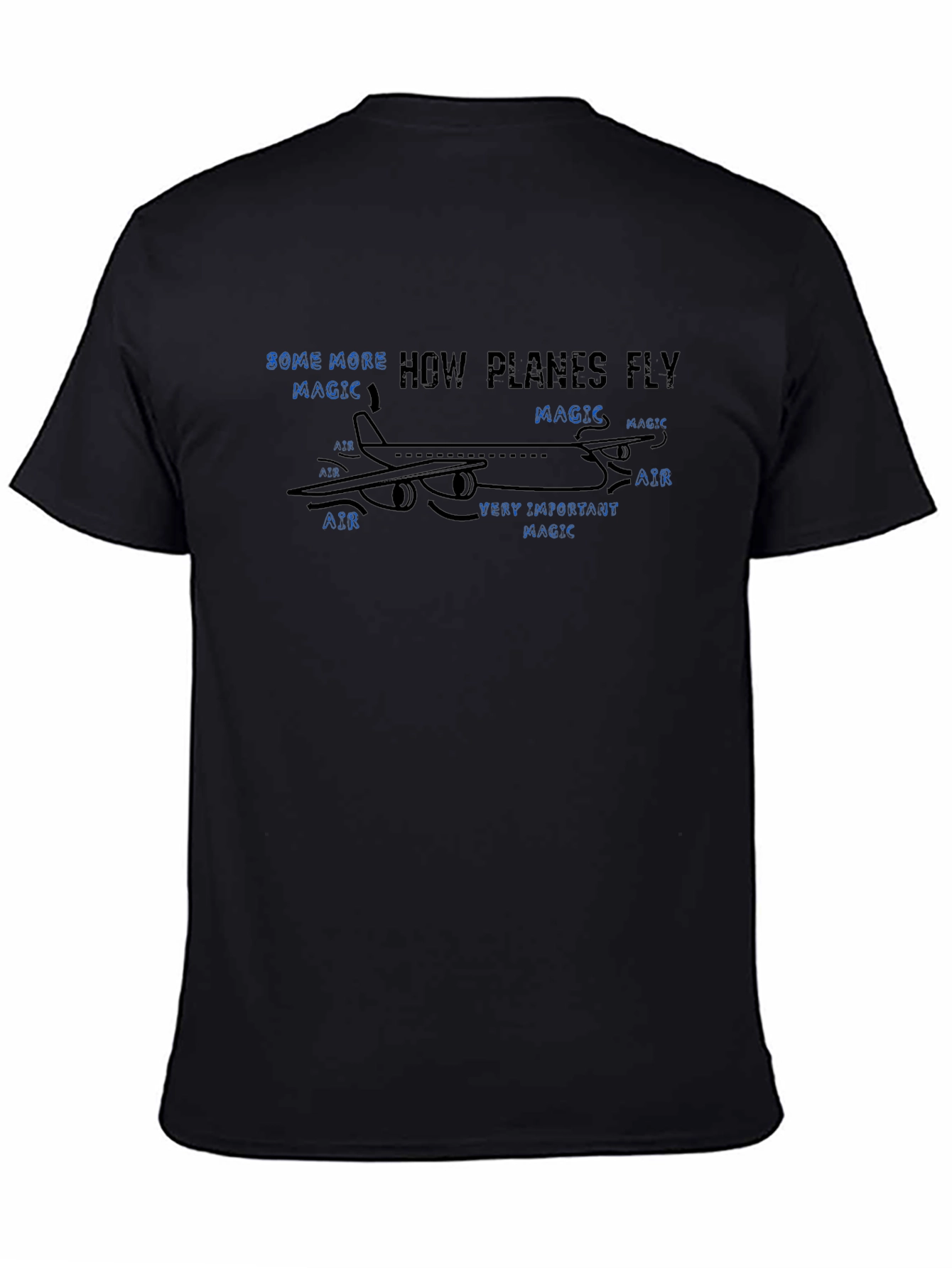 How Planes Fly Magic Black T-Shirt