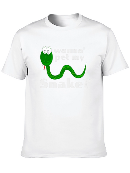Wanna Pet My Snake? Funny Graphic T-Shirt