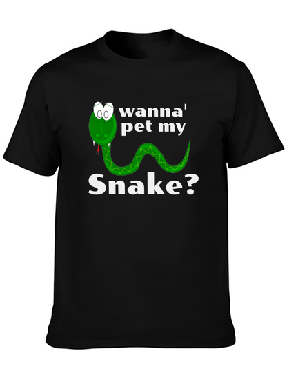 Wanna Pet My Snake? Funny Graphic T-Shirt