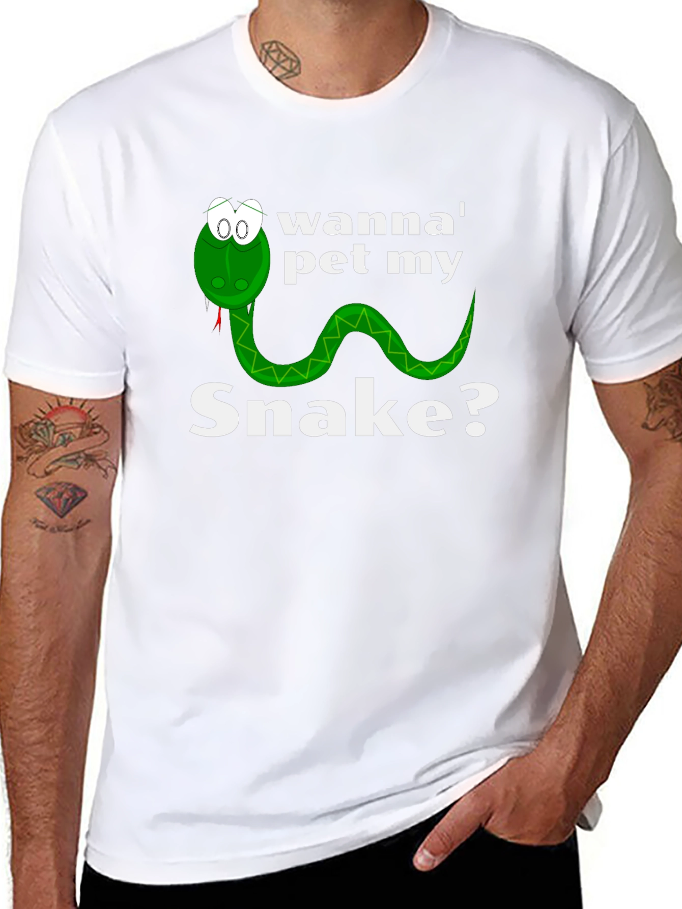 Wanna Pet My Snake? Funny Graphic T-Shirt