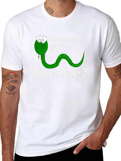 Wanna Pet My Snake? Funny Graphic T-Shirt
