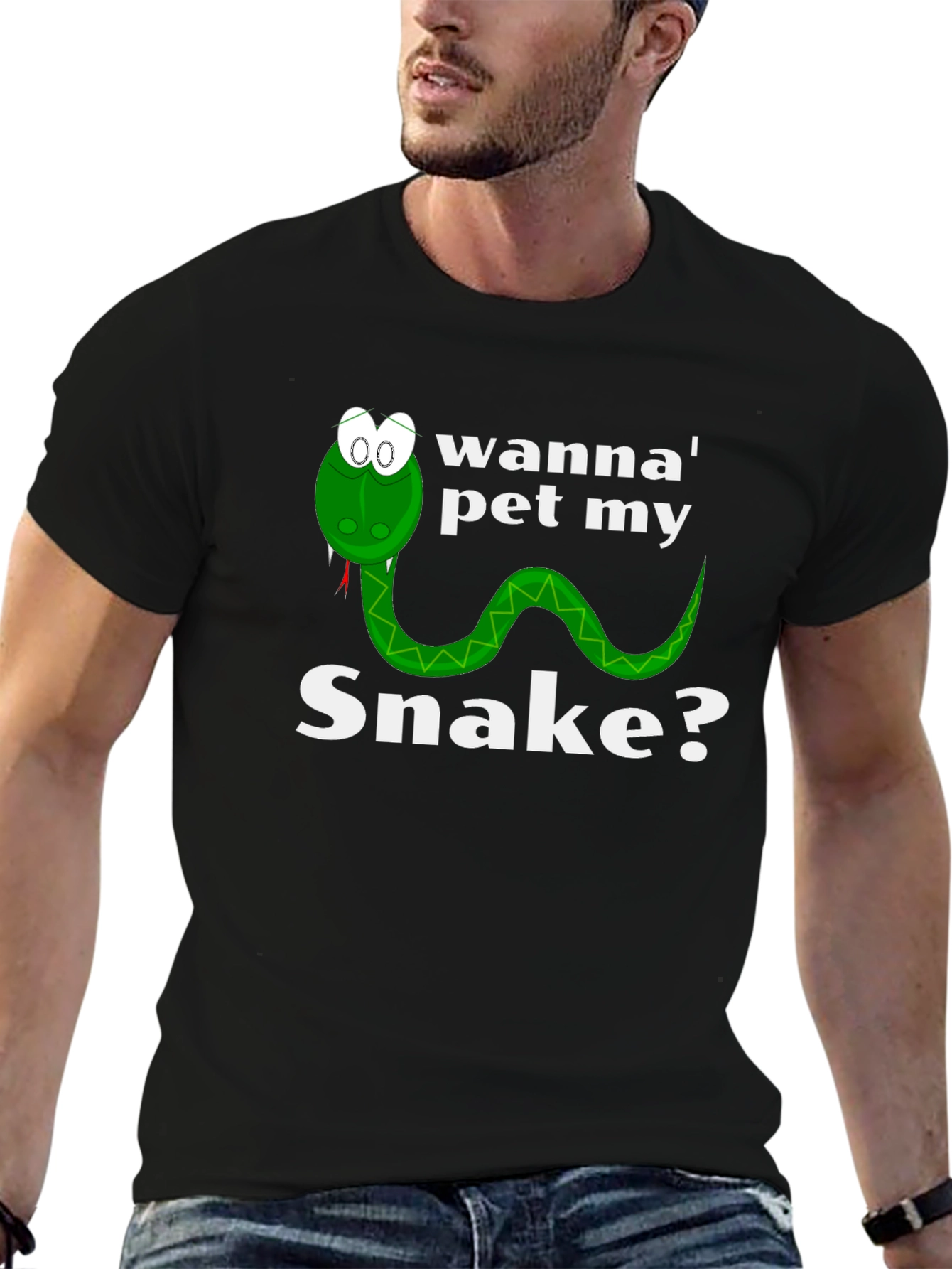 Wanna Pet My Snake? Funny Graphic T-Shirt