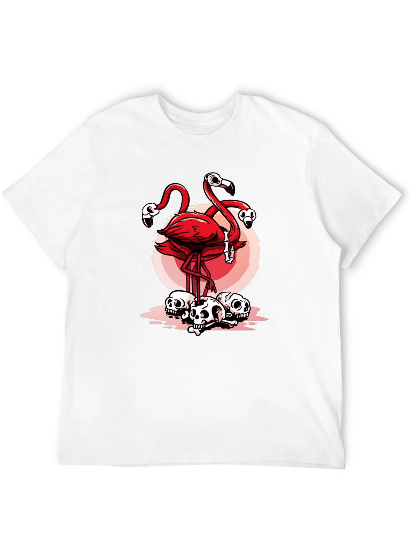 Flamingo Skulls Graphic T-Shirt - Unique Design