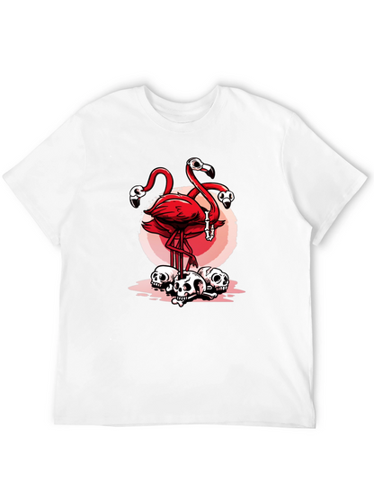 Flamingo Skulls Graphic T-Shirt - Unique Design