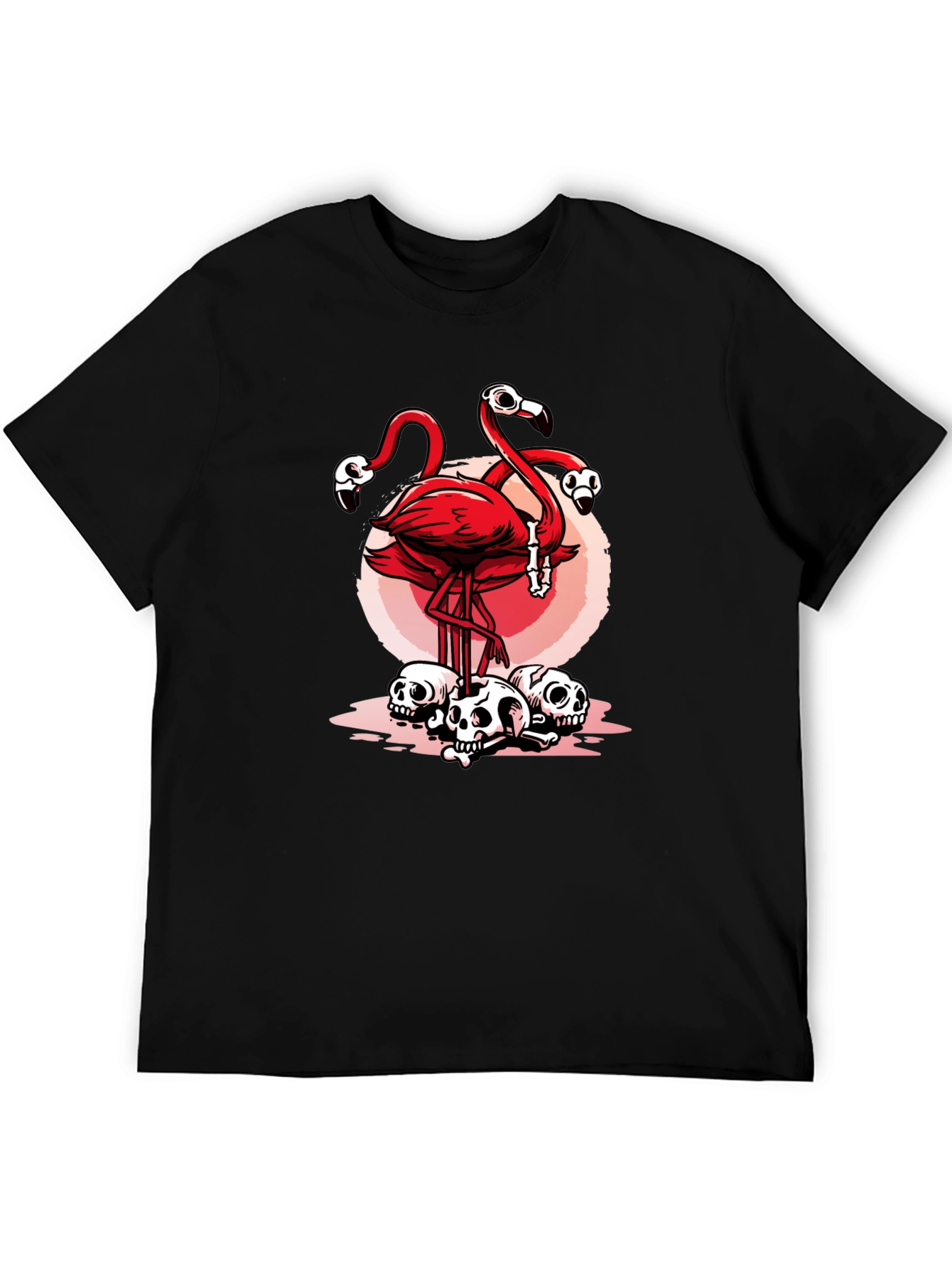 Flamingo Skulls Graphic T-Shirt - Unique Design