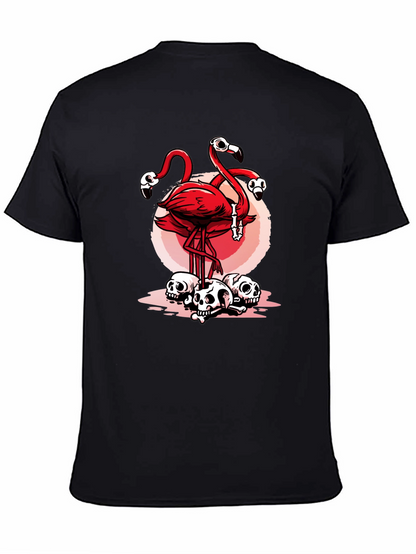Flamingo Skulls Graphic T-Shirt - Unique Design