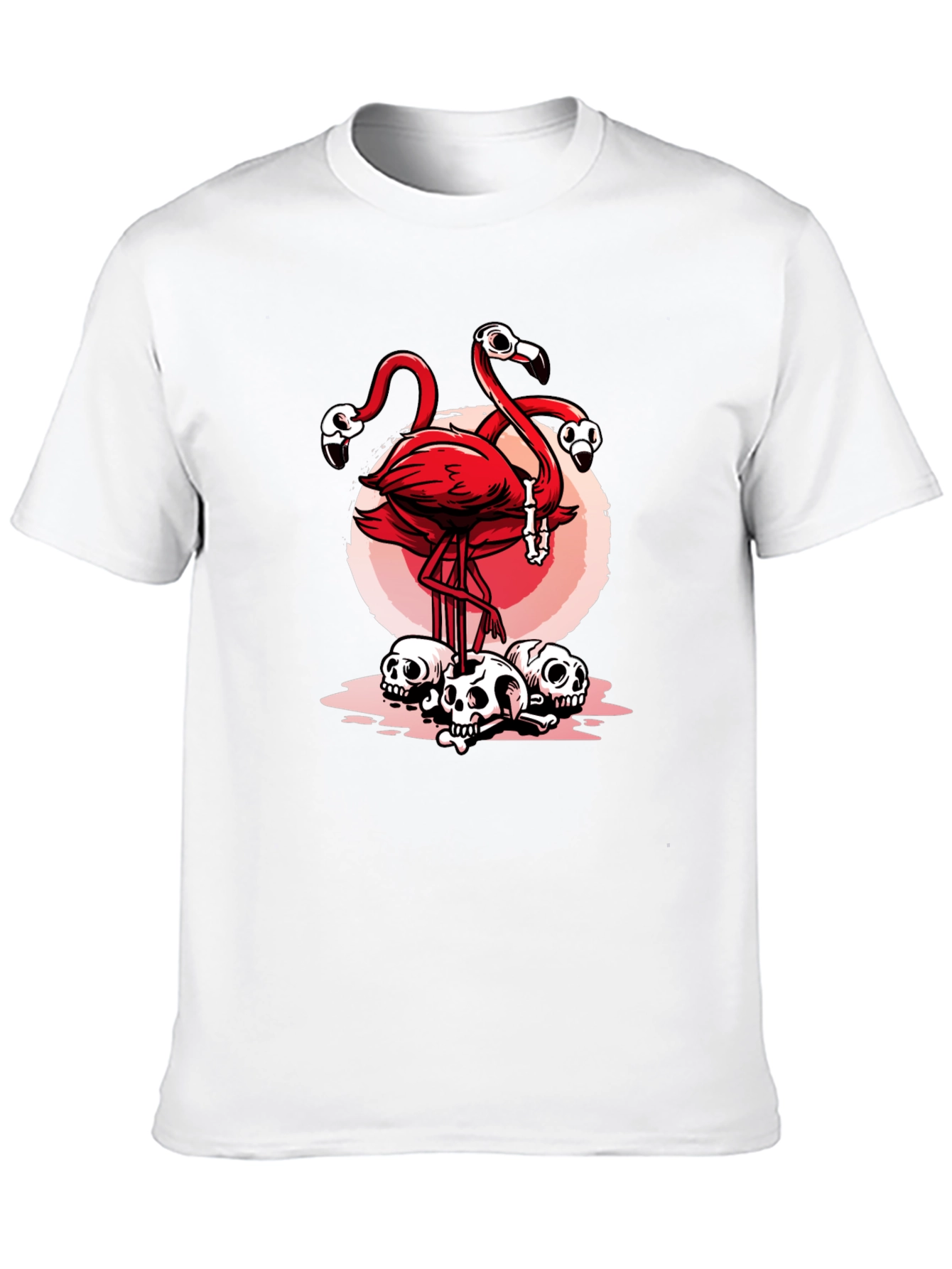 Flamingo Skulls Graphic T-Shirt - Unique Design