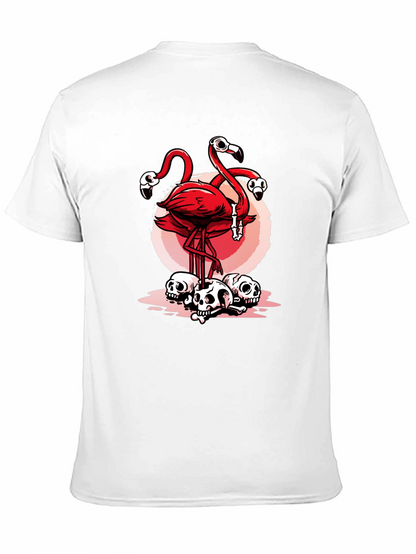Flamingo Skulls Graphic T-Shirt - Unique Design