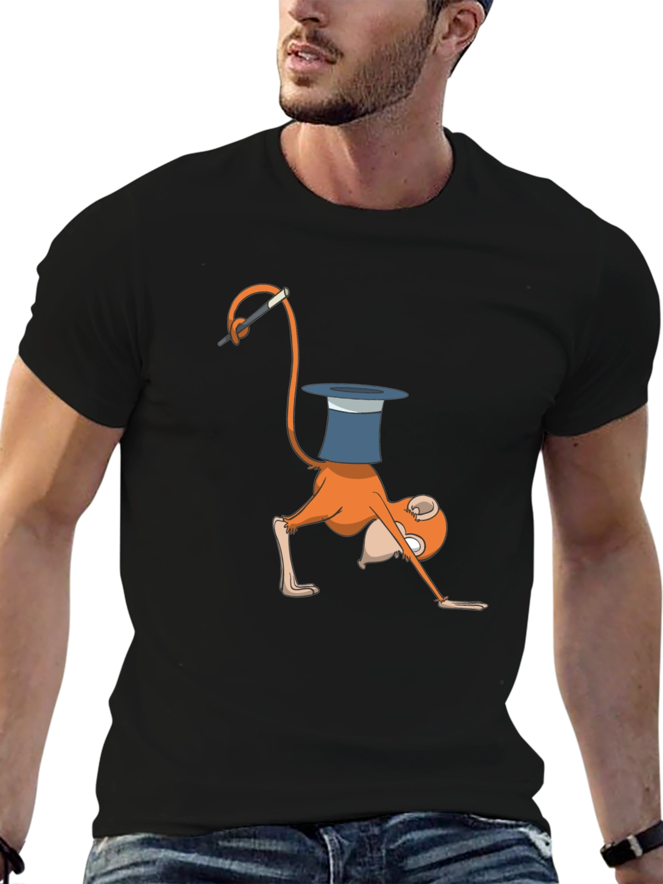 Magical Monkey Graphic T-Shirt - Fun Black Tee