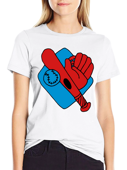 Baseball T-Shirt - Bat Glove Ball Graphic Tee