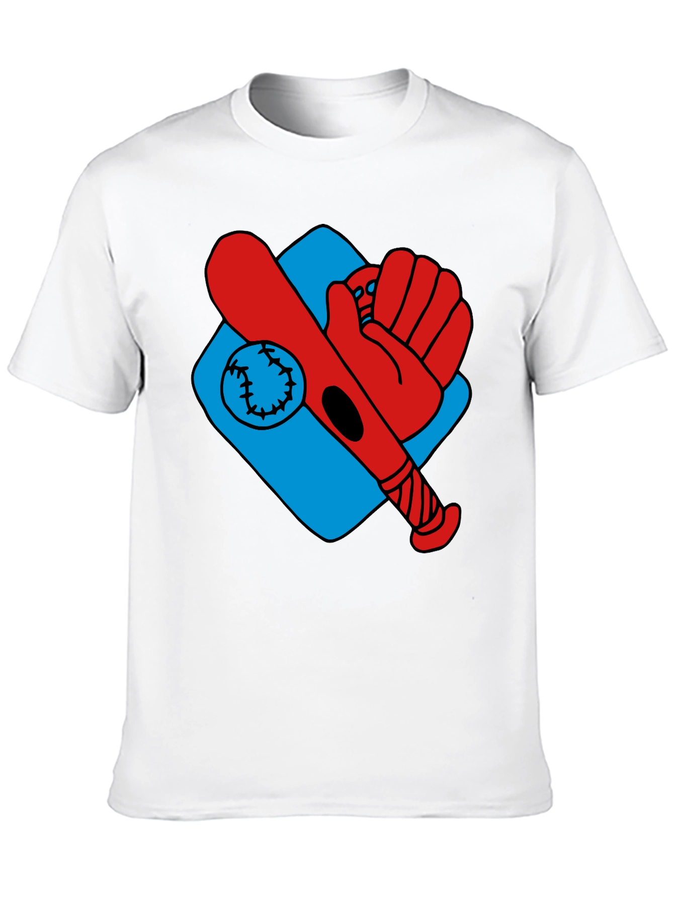 Baseball T-Shirt - Bat Glove Ball Graphic Tee