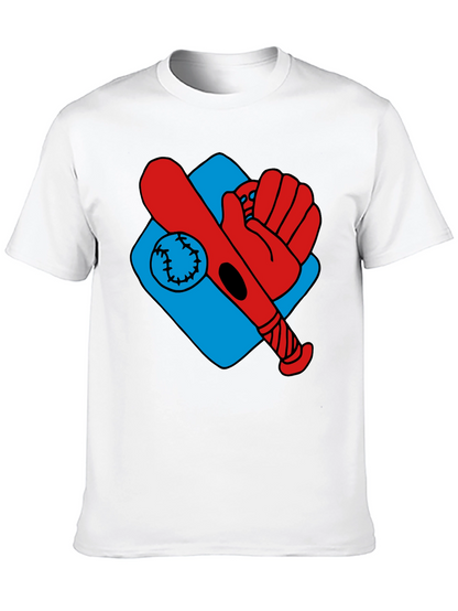 Baseball T-Shirt - Bat Glove Ball Graphic Tee