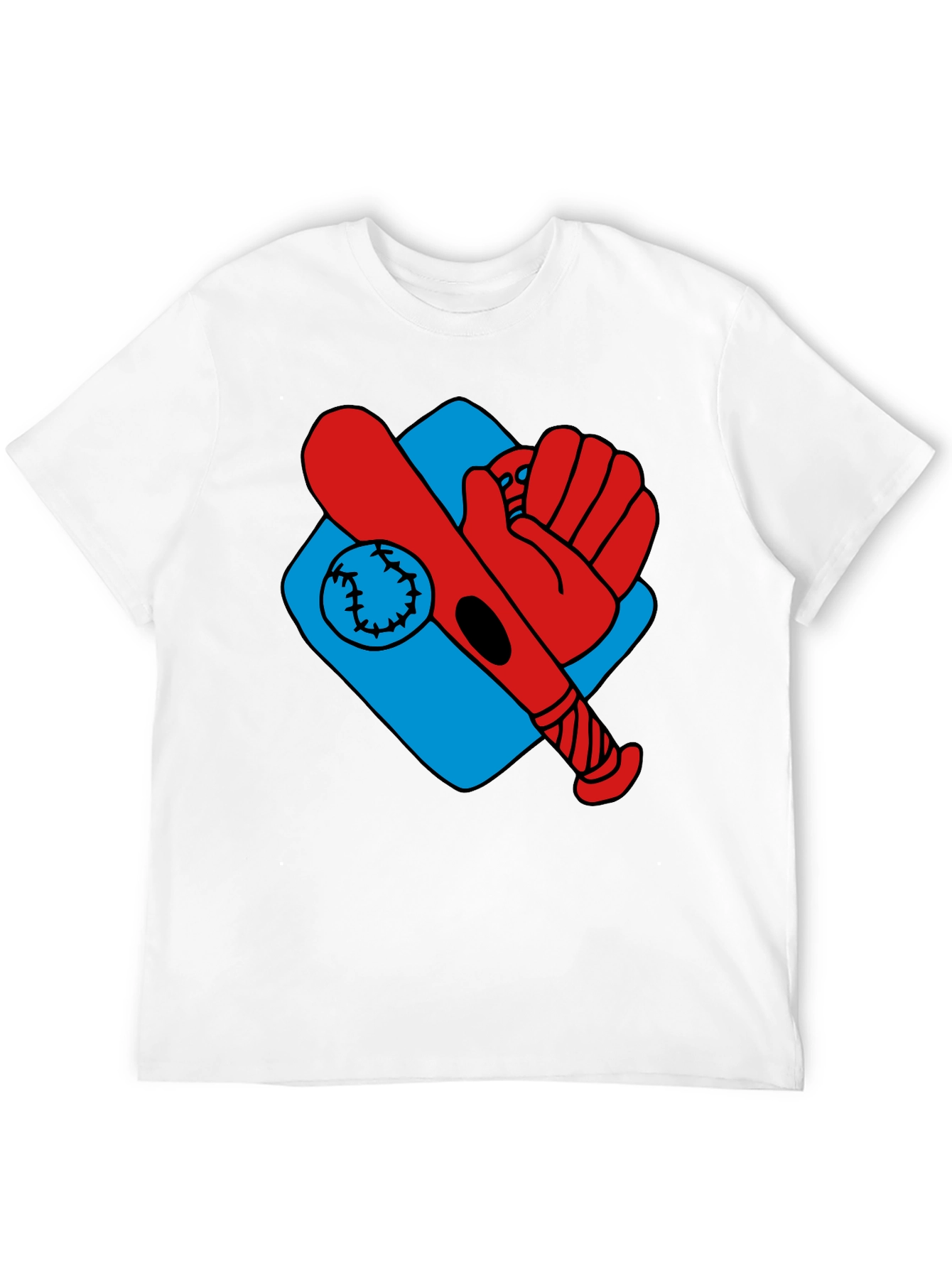 Baseball T-Shirt - Bat Glove Ball Graphic Tee
