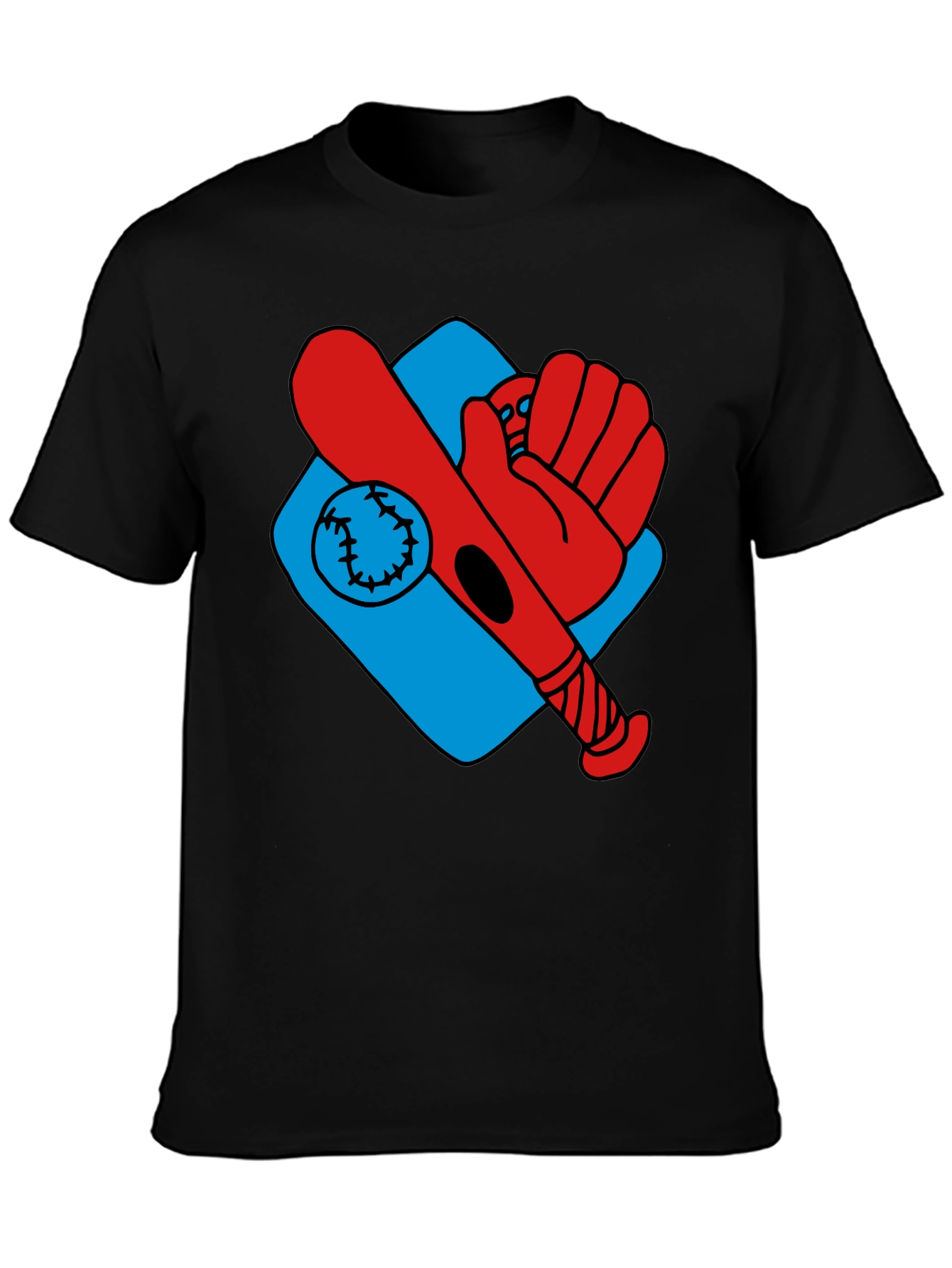 Baseball T-Shirt - Bat Glove Ball Graphic Tee