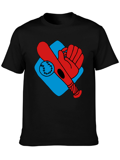 Baseball T-Shirt - Bat Glove Ball Graphic Tee