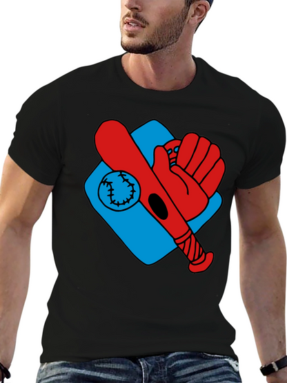 Baseball T-Shirt - Bat Glove Ball Graphic Tee