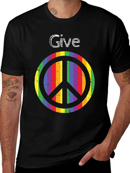 Give Peace a Chance - Rainbow Peace Sign T-Shirt