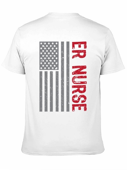 ER Nurse American Flag Graphic T-Shirt