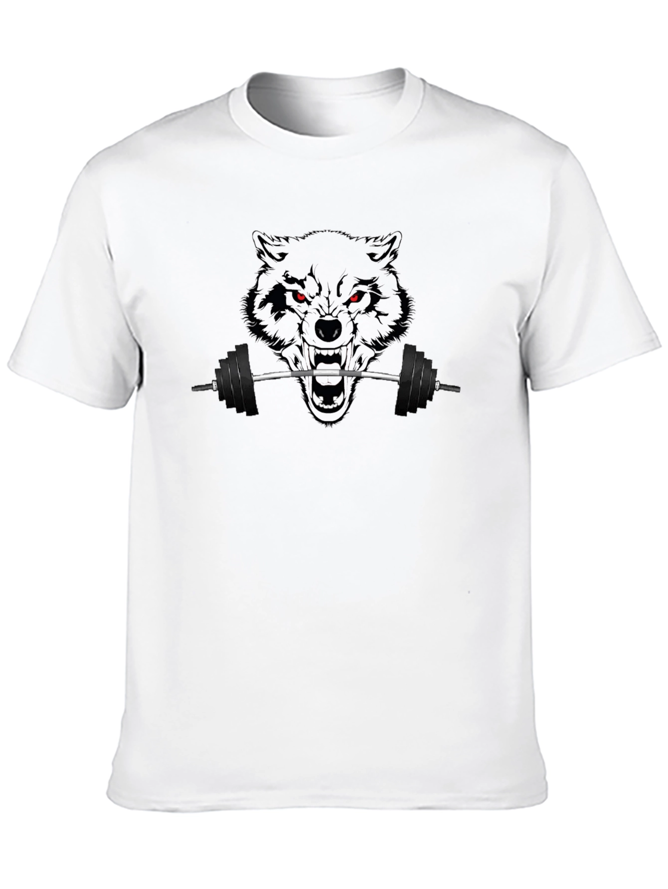 Black Wolf Barbell Graphic Tee - Gym Beast Mode