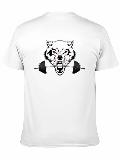 Black Wolf Barbell Graphic Tee - Gym Beast Mode