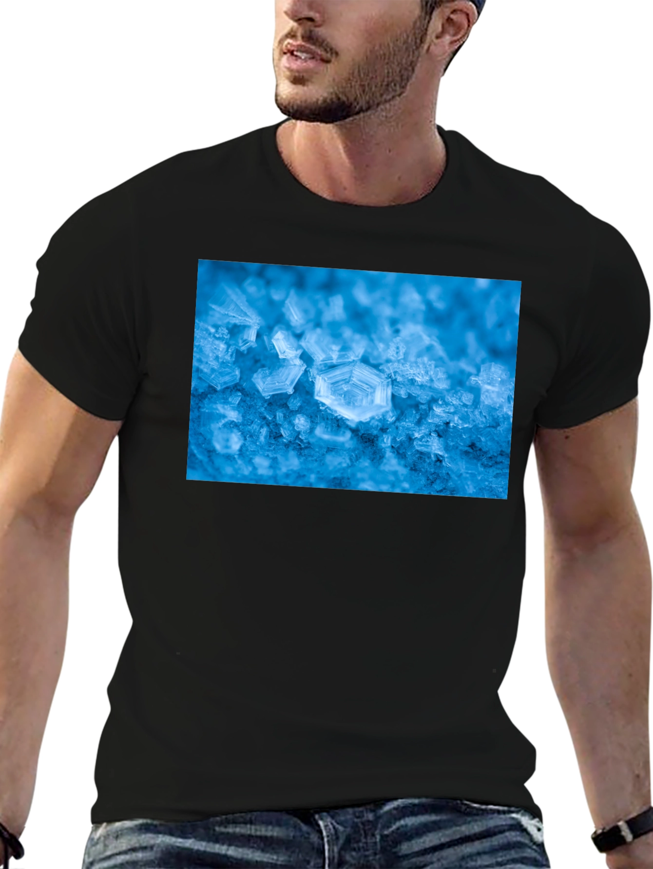 Icy Snowflake Graphic Tee - Cool Winter Style