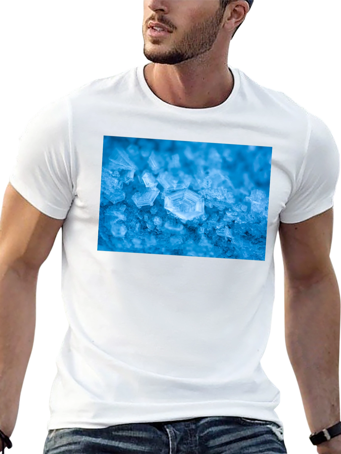 Icy Snowflake Graphic Tee - Cool Winter Style