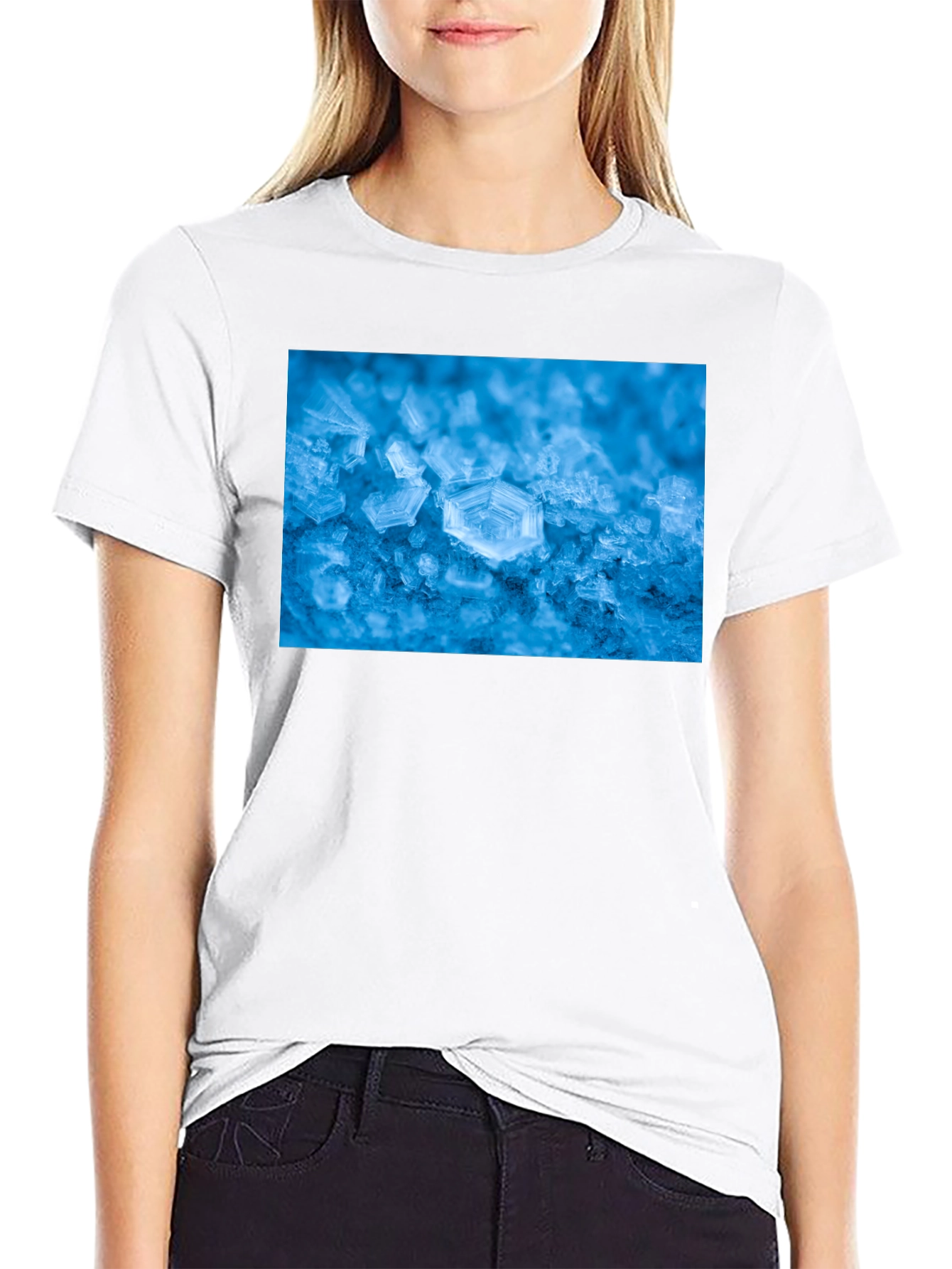 Icy Snowflake Graphic Tee - Cool Winter Style