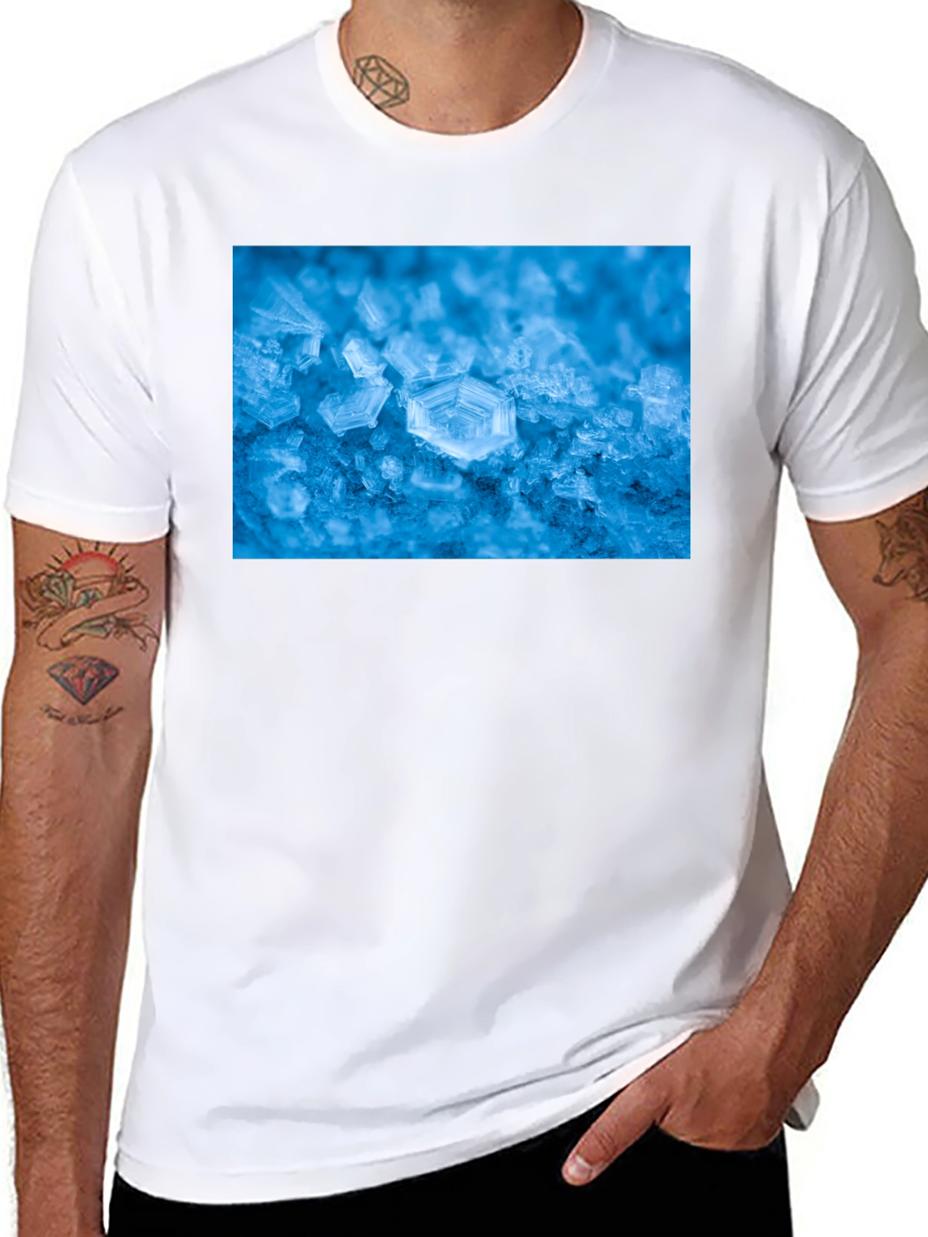 Icy Snowflake Graphic Tee - Cool Winter Style