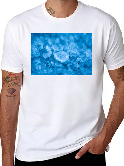 Icy Snowflake Graphic Tee - Cool Winter Style