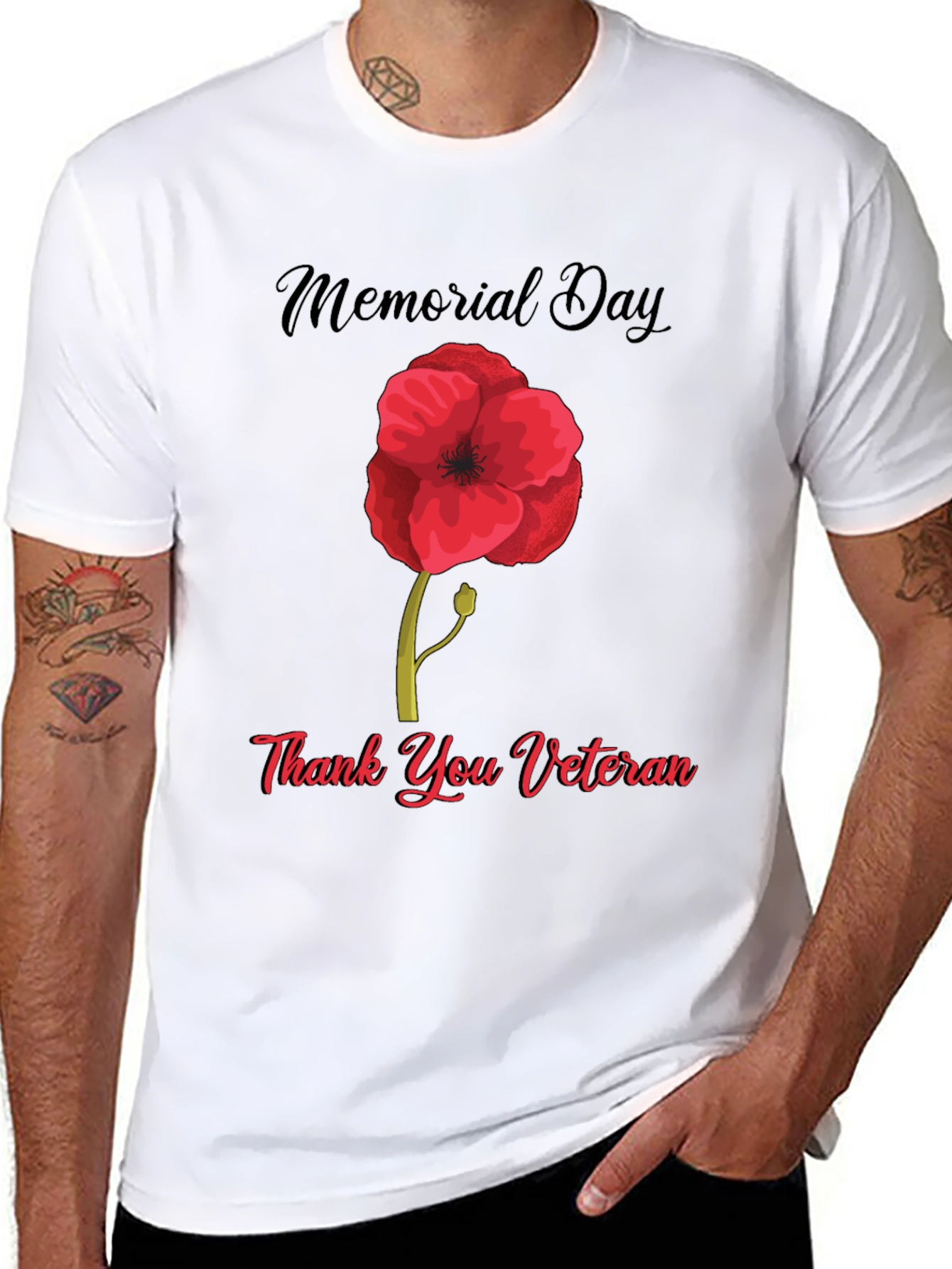Memorial Day Thank You Veteran Poppy T-Shirt